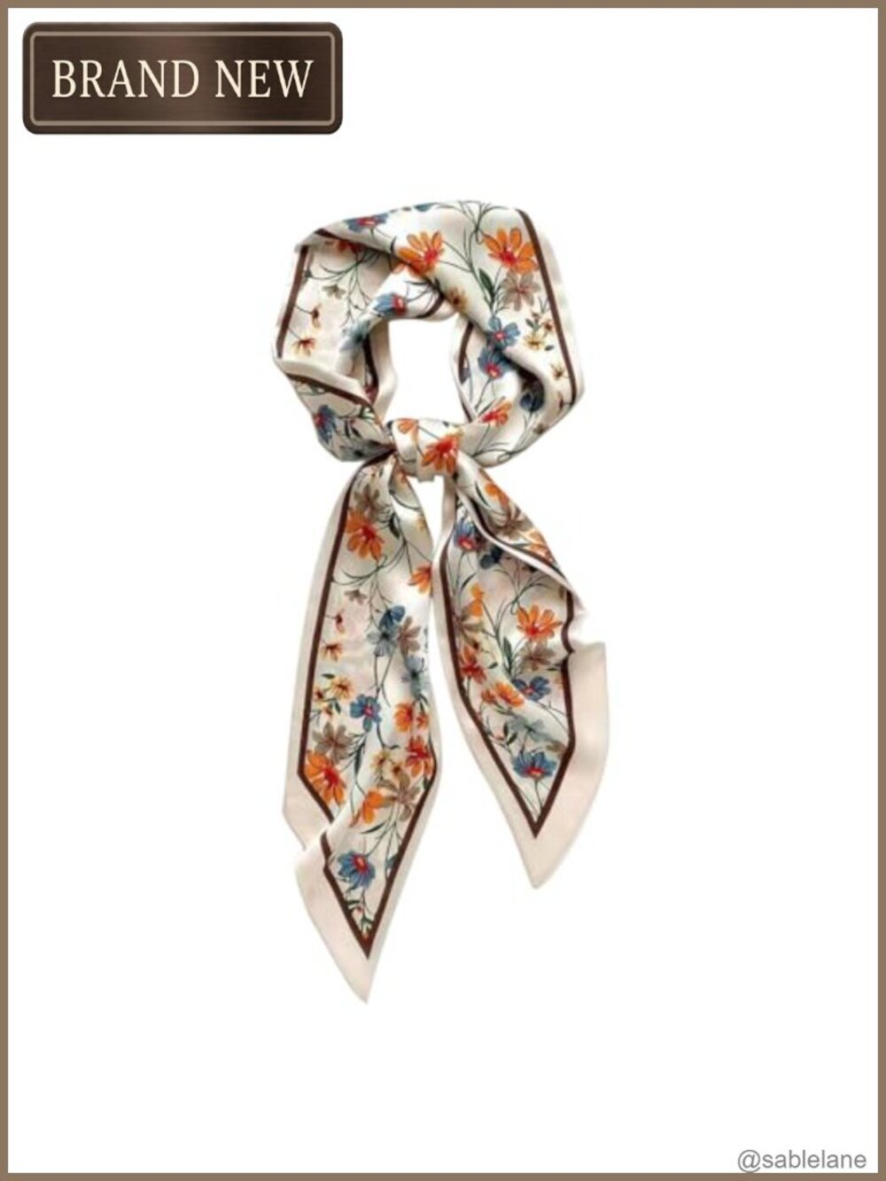 Silk Feeling Satin Head Scarf Women Fashion Square Long Scarves + Gifts